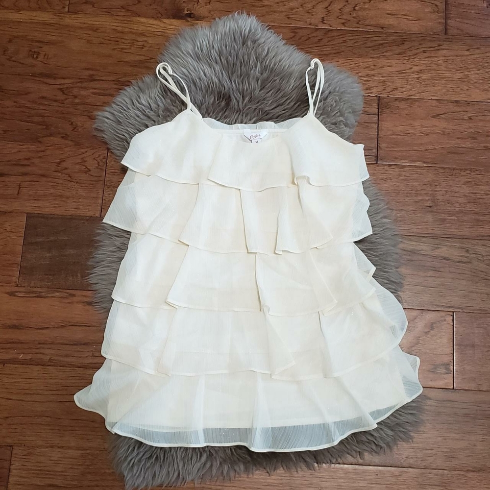 Candie's White Tiered Blouse